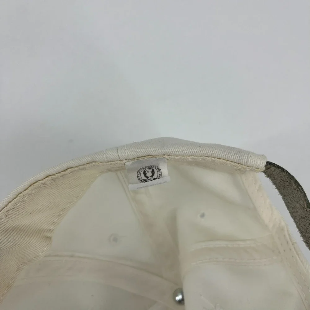Vintage Masters American Needle Golf Hat White Leather Strap Adjustable Cap